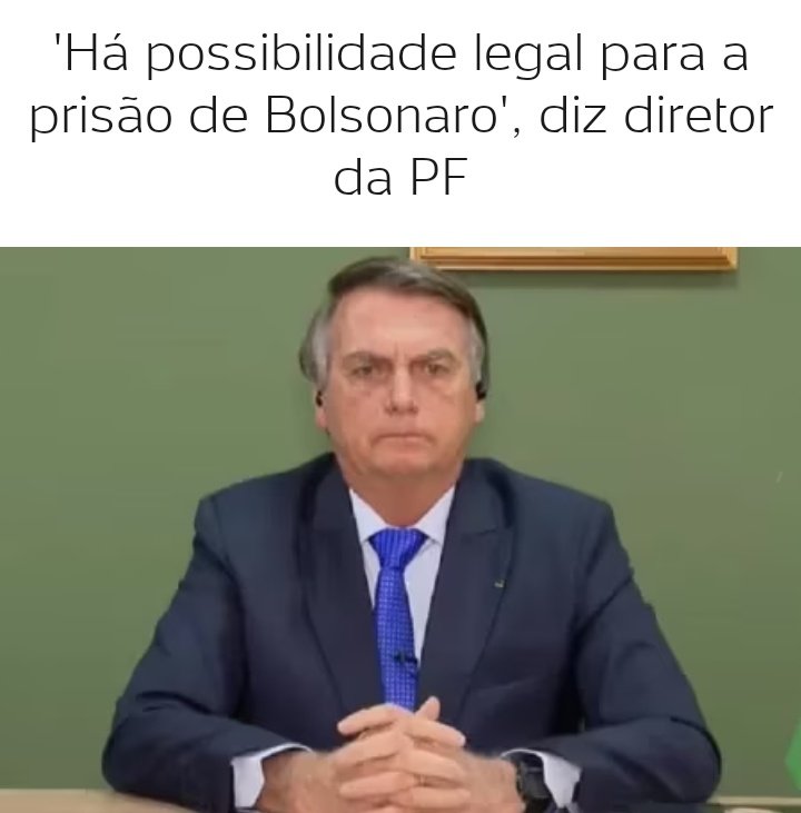 Diretor-geral da Polícia Federal, Andrei Passos Rodrigues,em disse e entrevista  que se os 'requisitos legais' forem atendidos com provas concretas, há possibilidade do ex-presidente Jair Bolsonaro ser preso. Inacreditável é essa peste ainda tá solto.