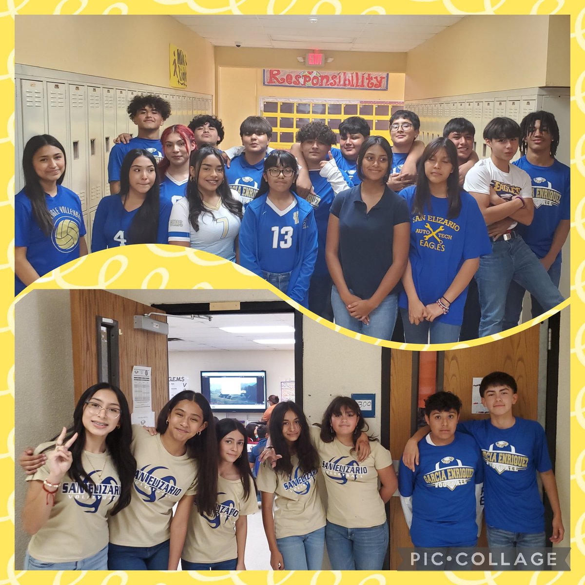 SEISD_RSalcido's tweet image. Spirit Friday in full force 💛💙 at the Nest 🦅 #GEMSpride #GEMSshineBright 💎😎