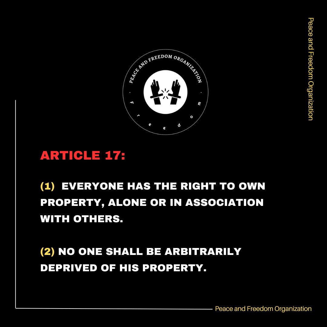 PeaceFreedomO's tweet photo. Article 17:    
 #HumanRights https://t.co/vFNNIokNx1