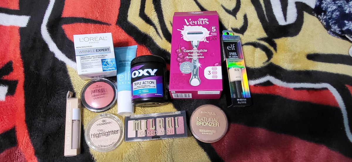 My little drugstore haul 
<a href="/elfcosmetics/">e.l.f. Cosmetics</a> 
<a href="/milanicosmetics/">Milani Cosmetics</a> 
<a href="/OXYSkinCare/">OXY Skin Care</a> 
<a href="/GilletteVenus/">Gillette Venus</a> 
<a href="/rimmellondoncan/">Rimmel London Canada</a> 
<a href="/Essence/">ESSENCE</a>
<a href="/LOrealParisUSA/">L'Oréal Paris USA</a>