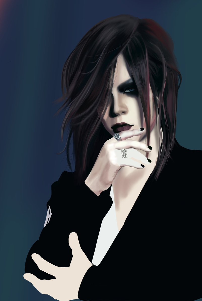 I think this is a small update. I know it's going really slow. Maybe I have too high expectations of myself 🤔 
btw, if you knew how many layers are there…🙄I plan to finish it before the holidays… but yeah … please give me some power 😂
#TheGazettE #Uruha #digitalart #fanart