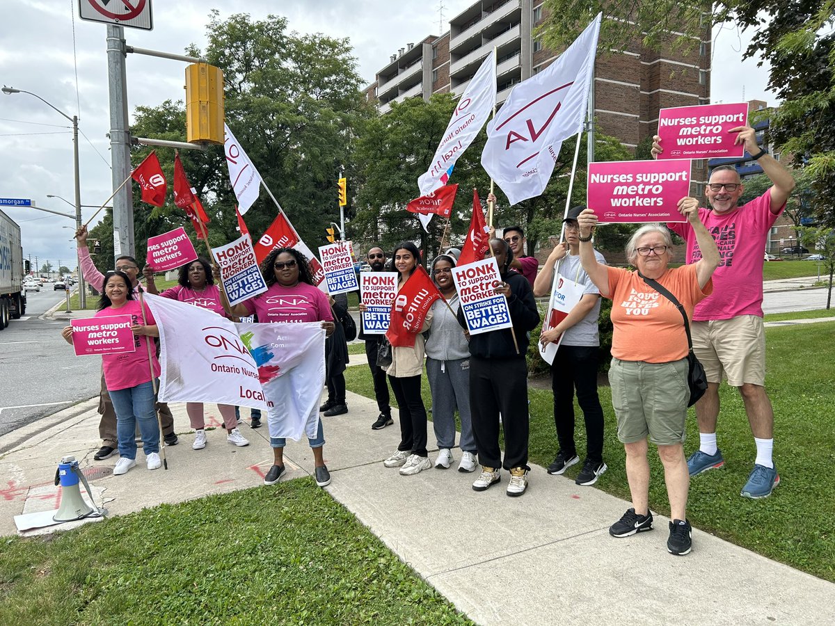Metro's staggering profits reveal a stark disparity: workers being sidelined despite fueling the success. ONA, alongside @UniforTheUnion, demands immediate action. It's high time workers get their due respect and reward! 🤝 #MetroStrike @ontarionurses #Justice4Workers