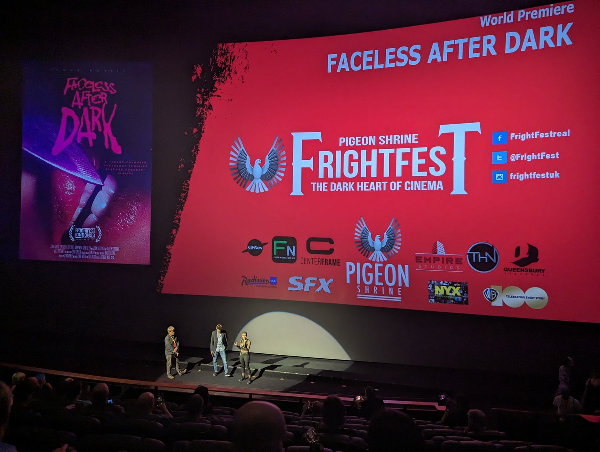 blacktoe's tweet photo. Another fantastic day at @FrightFest. Highlights include It Lives Inside, Where the Devil Roams, New Life and Faceless After Dark. Such a wonderful range of very different films and all amazing in their own way. https://t.co/gcoW3xMCy9