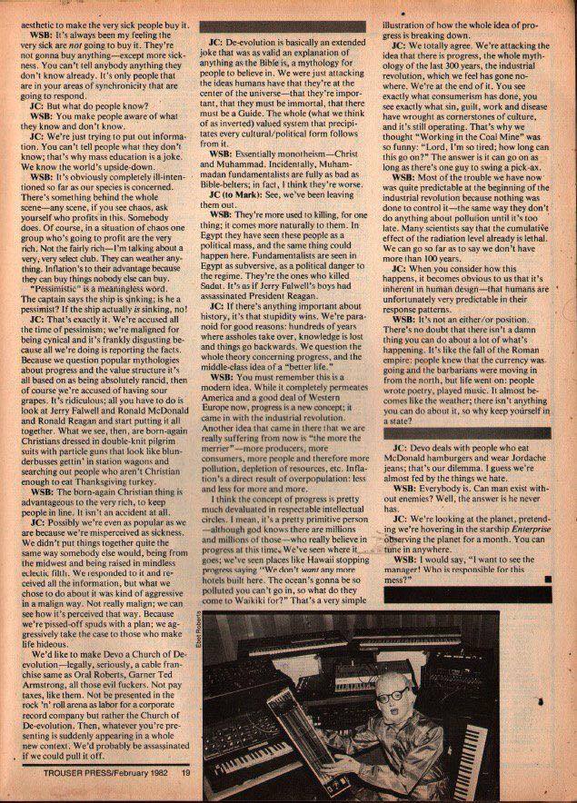 ttexed's tweet photo. Devo Meets William S. Burroughs in TROUSER PRESS February 1982 (via Riccardo Brunaccioli)
#trouserpress #devo #williamsburroughs #punklit https://t.co/Z6PC5Vp8Hl