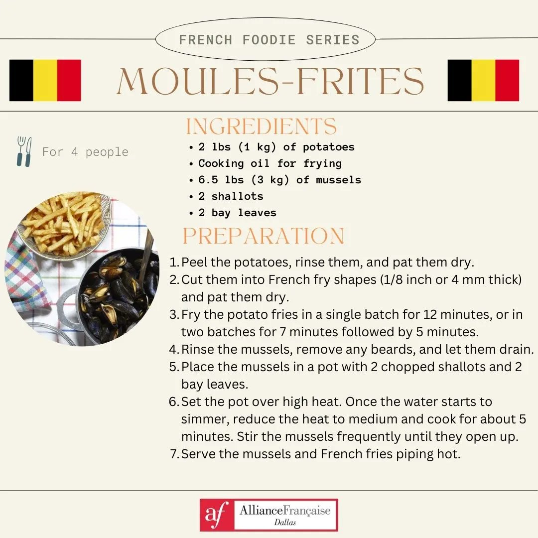 AllianceDallas's tweet photo. [FRENCH FOODIE SERIES] 🍟 Dive into the delicious world of Belgian cuisine with the iconic "moules-frites"! 🇧🇪 Did you know it's also the 2nd favorite national dish of the French? A plate that's hearty, humble, and loved by all ages. 

#afdallas #foodie #foodiegram #easyDinner https://t.co/XyymjJ3Cpc