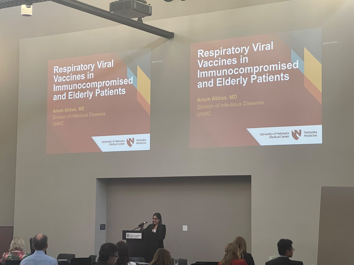 Dr Anum Abbas from <a href="/UNMC_ID/">UNMC ID</a> is now presenting on respiratory viral vaccines, with a focus on RSV vaccination!