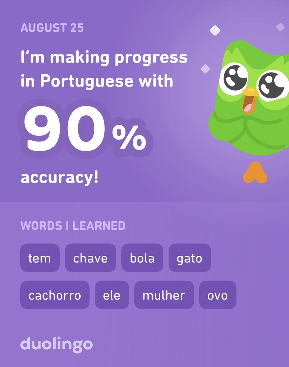 ThatUser_GT's tweet image. I’m learning Portuguese on Duolingo! It’s free, fun, and effective.