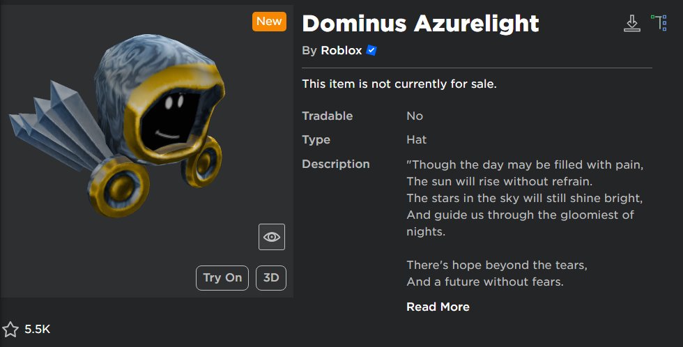 Roblox Dominus Azurelight