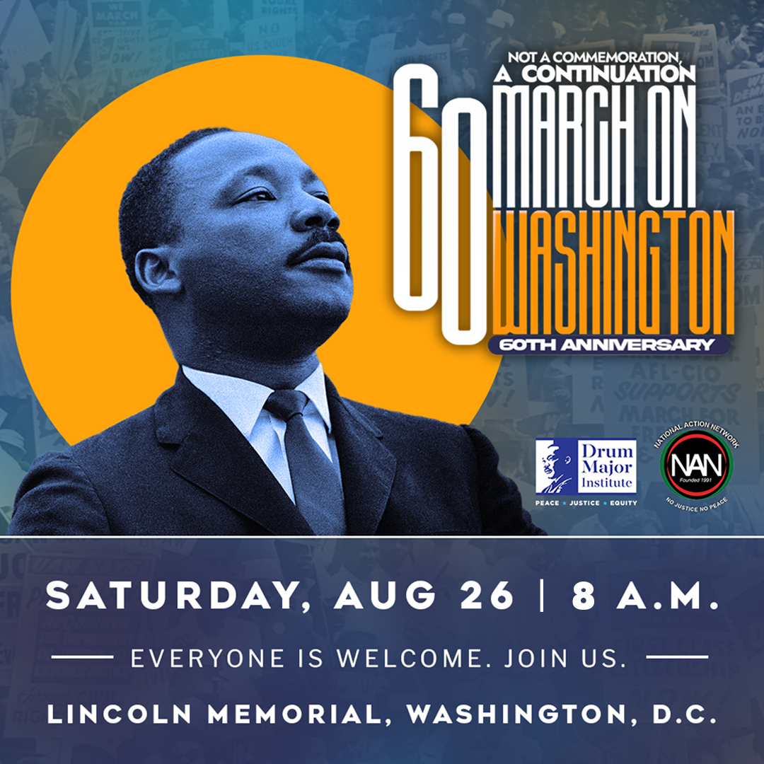 NCAI1944's tweet photo. March On Washington
60th Anniversary
August 26, 2023 | 8 a.m. ET
The Lincoln Memorial
Washington, D.C.

This is not a commemoration.
This is a continuation.

Join NCAI and many others -- everyone is welcome. #march60 

🔗 https://t.co/5E7ro6qRyp https://t.co/BZKEt2vhPO