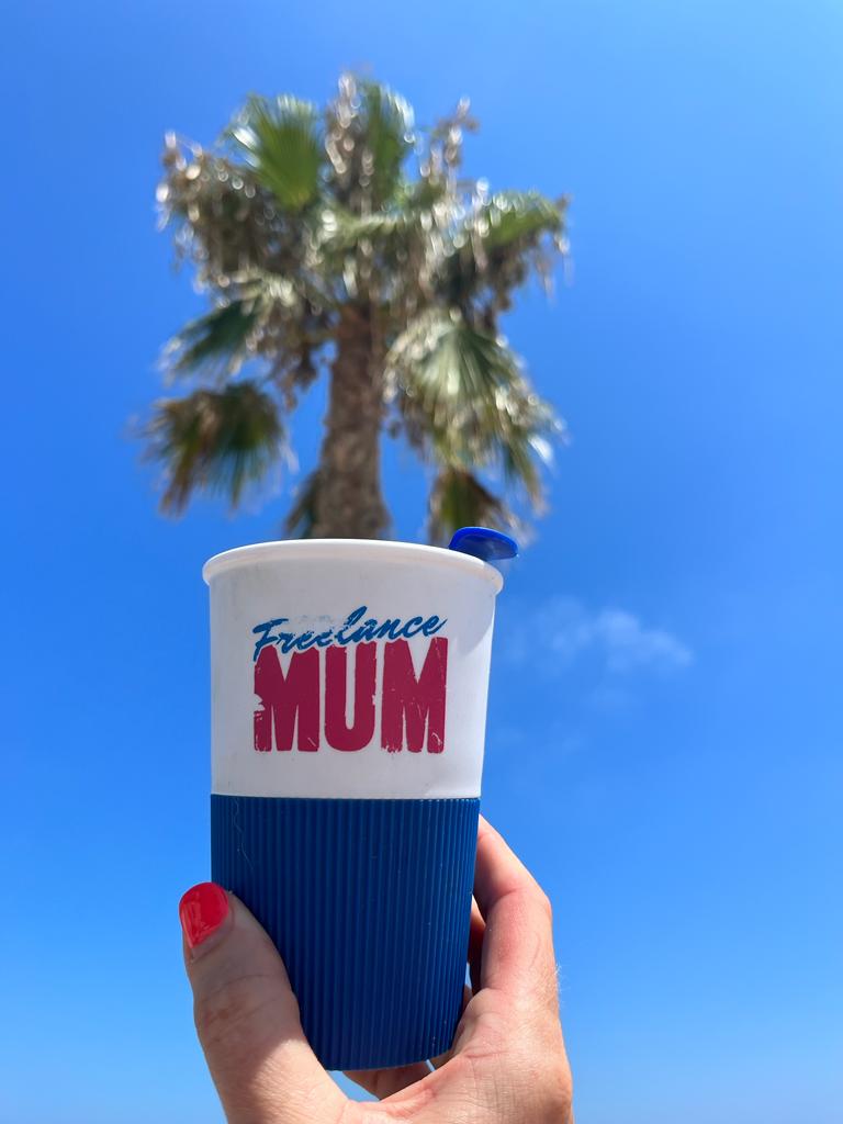 The winner of this years Freelance Mum Summer #PhotoCompetition is Stacey Bramhall 👏 her cup has travelled over 2,000 miles this summer! This is the wording, from our judge @PenguinAdele My top pic is “Growth and Blue Skies”, because it’s simple, iconic and eye-catching.