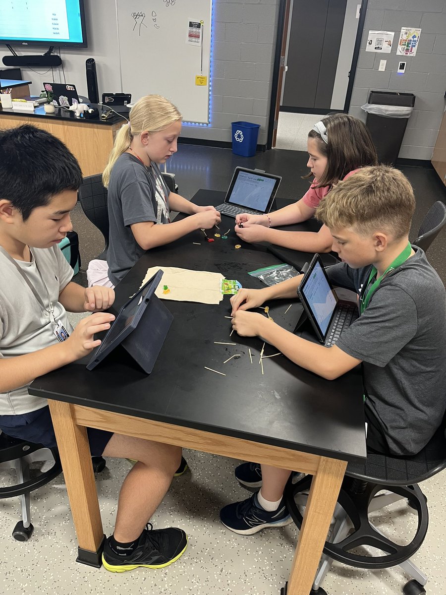 This week we reviewed the periodic table and the difference between elements and compounds! We built compounds out of sugar to show what we learned 🍬🍭#eastbroncos