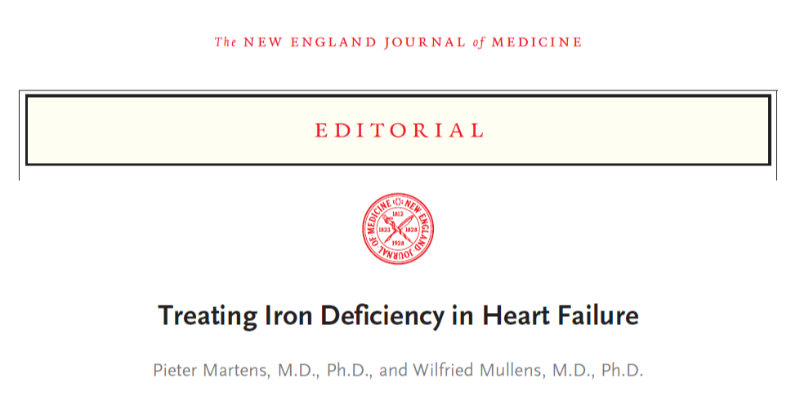 NEJM's tweet photo. Editorial: Treating Iron Deficiency in Heart Failure https://t.co/30CJVgHo3w

#ESCCongress #cardiology
