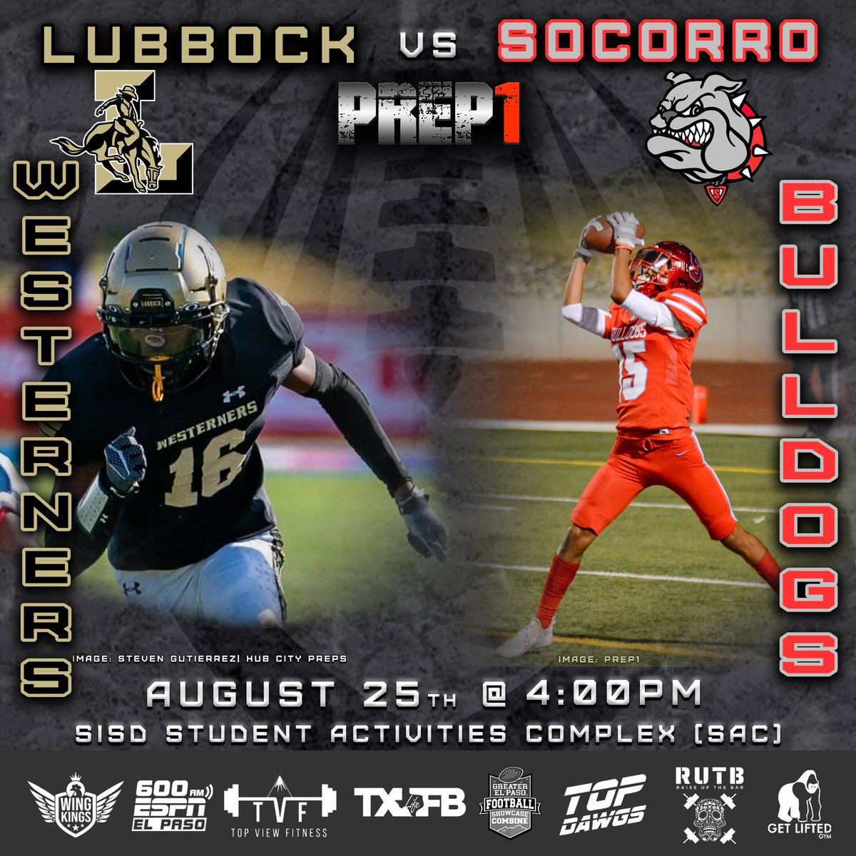 ⚡️#PREP1 ➲ West Texas
🏈 𝙂𝙖𝙢𝙚𝘿𝙖𝙮 𝘾𝙤𝙫𝙚𝙧𝙖𝙜𝙚 • 08.25.23
#TXHSFB “𝕃𝕀𝕍𝔼” 4:00pm MST 

Lubbock Westerners
🆅🆂 Socorro Bulldogs    

[◉"] ➲  #DRPhotography  
#915Showcase | #FFN600 | 
#TXHSFBLife | #TopDawgs