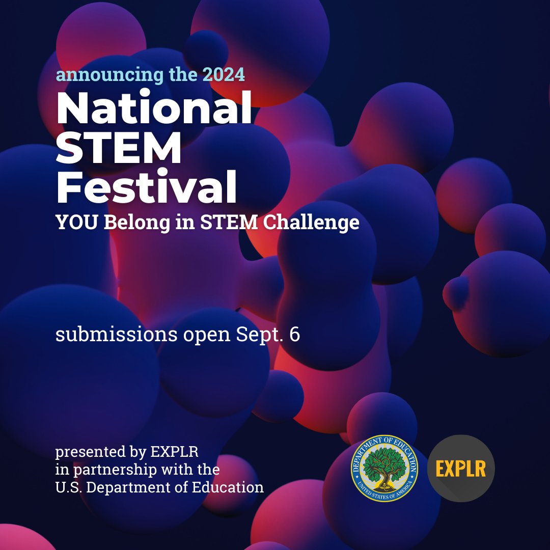 Announcing the @nationalstemfestival student challenge. We're thrilled to be a participating organization in this celebration of student innovation, creativity, and all things STEM! 🧬Challenge opens on Sept. 6 #YOUBelonginSTEM #EXPLR