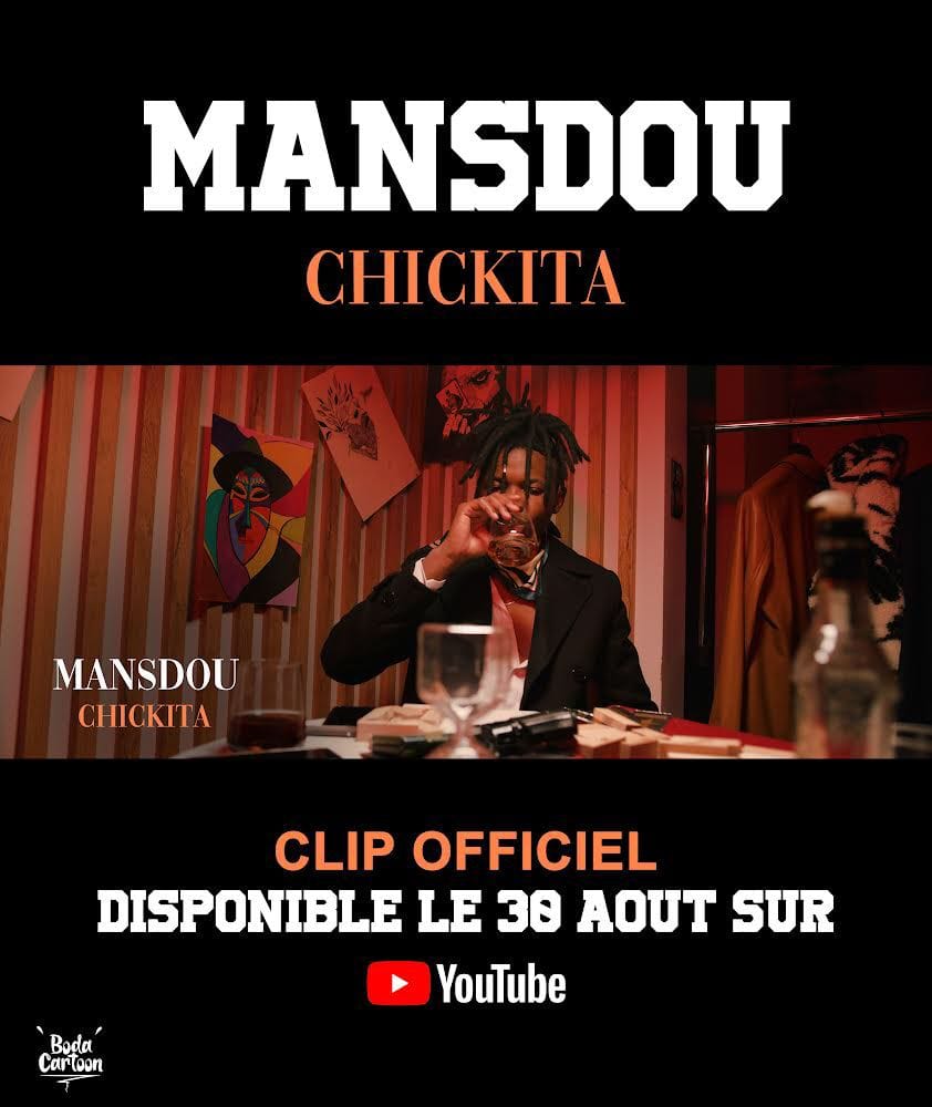 Musique: Le rappeur centrafricain Mansdou du groupe "Bantou" annonce la sortie de son nouveau clip "Chickita" qui arrive très bientôt.

Allons soutenir notre frère.