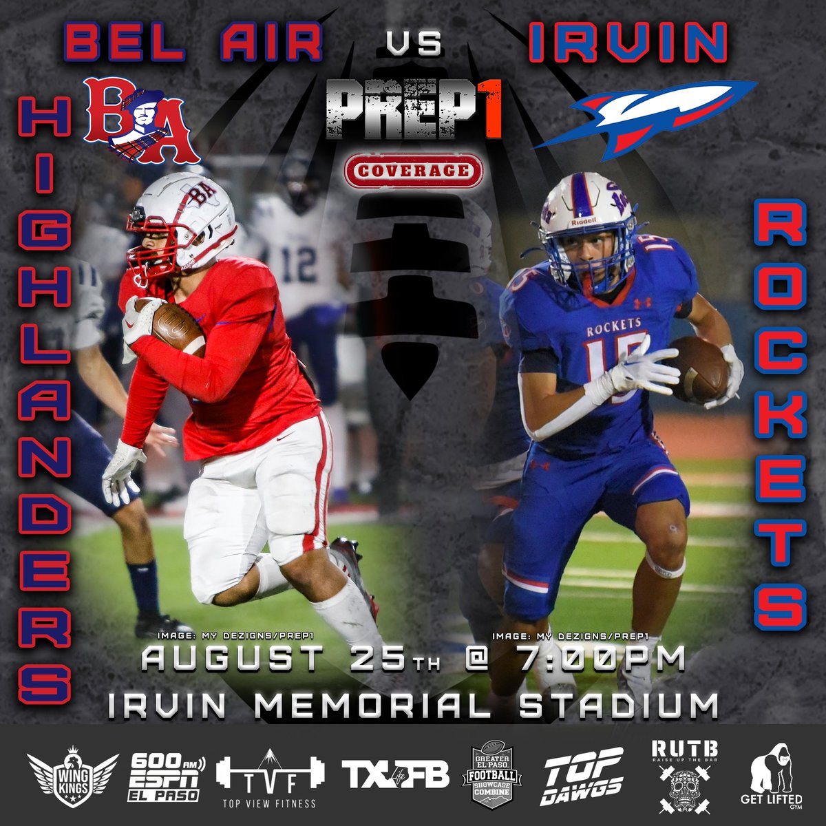 ⚡️#PREP1 ➲ West Texas
🏈 𝙂𝙖𝙢𝙚𝘿𝙖𝙮 𝘾𝙤𝙫𝙚𝙧𝙖𝙜𝙚 • 08.25.23
#TXHSFB “𝕃𝕀𝕍𝔼” 7:00pm MST 

Bel Air Highlanders
🆅🆂 Irvin Rockets    

[◉"] ➲  <a href="/navarroray2236/">Ray Navarro</a> 
#915Showcase | #FFN600 | 
#TXHSFBLife | #TopDawgs