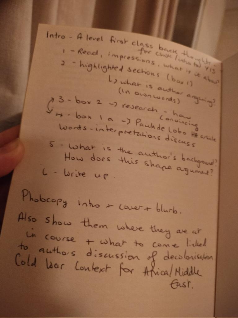 MsFlavelle's tweet photo. Me: With 10 days til term starts I'll sneak a trip to North Norfolk and not think about school. 🌊🦀🍦 Also me: Wow this book is awesome and look I have planned my first Year 13 lesson in the back 😈 #historyteacher #TeacherLife https://t.co/PhJ1Lwf56r
