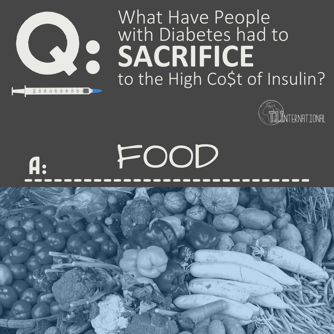 CAinsulin4all's tweet photo. In order to stay alive, many people with #diabetes must make sacrifices to afford our #insulin

At @T1International, we believe no one has to go hungry in order to afford their medicine. We advocate for us because @PhRMA extorts &amp; exploits us

What have you had to sacrifice #DOC? https://t.co/3hQxsQvwJk