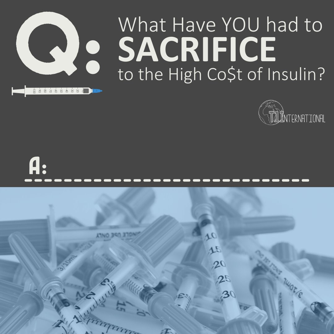 In order to stay alive, many people with #diabetes must make sacrifices to afford our #insulin

At <a href="/T1International/">T1International</a>, we believe no one has to go hungry in order to afford their medicine. We advocate for us because <a href="/PhRMA/">PhRMA</a> extorts &amp; exploits us

What have you had to sacrifice #DOC?