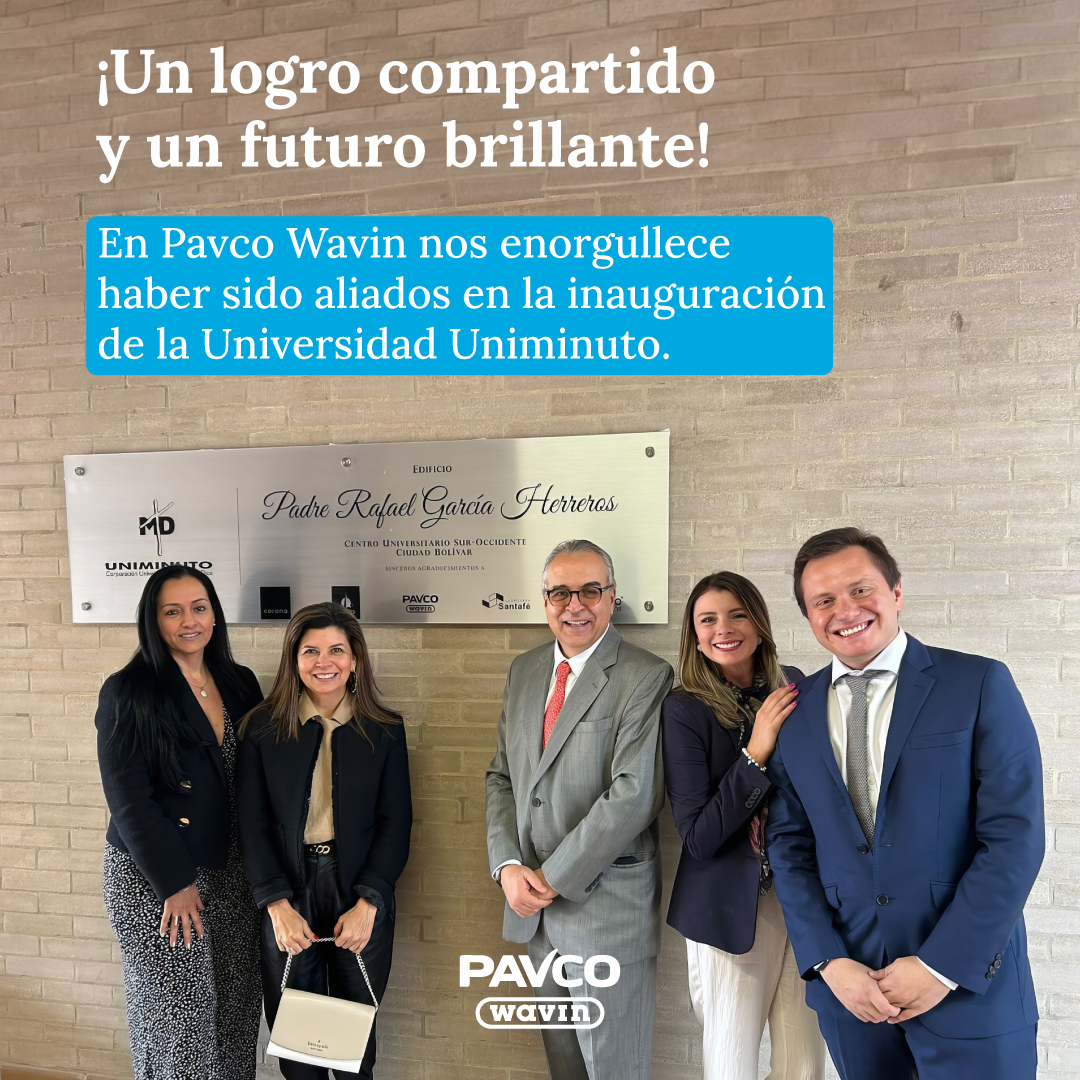 PavcoWavinCo's tweet photo. En Pavco Wavin estamos emocionados por ser parte de la inauguración de la Universidad @UNIMINUTOCOL en la localidad de Ciudad Bolívar en Bogotá. ¡Juntos escribimos un nuevo capítulo en la historia! 📖🎉
#Pavco ahora es #PavcoWavin #InauguraciónUniminuto https://t.co/brir9s0Dij