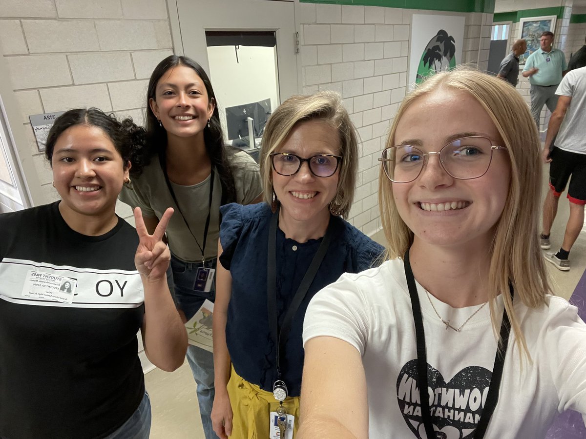 ENTR and F&amp;M students participated in a school wide scavenger hunt this week with the goal of finding valuable resources in the school! This group found Mrs. Soundy our Community Partnerships Liaison! What a great first full week! @GISHAoBC