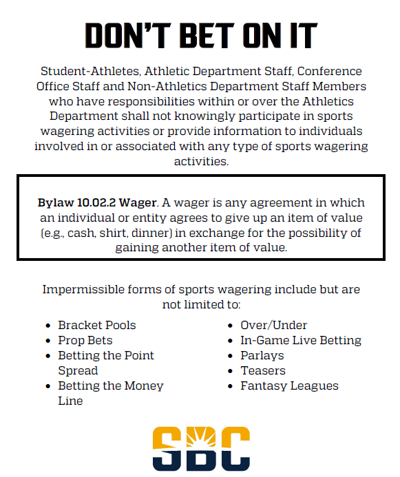Enjoy football season without risking your future eligibility or employment! #DontBetOnIt