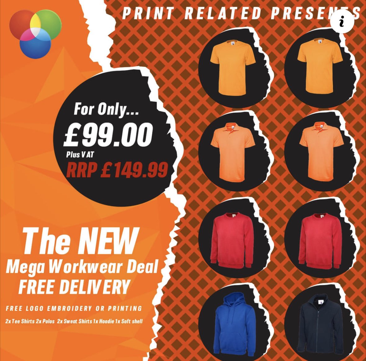 printrelated's tweet image. Calling all tradespeople, nurseries,shops and more.
———
Brand up your business with custom workwear at great prices.
———
Email: sales@printrelated.co.uk
Tel: 0161 302 7605 or DM 
———
For other deals or upgrades see the website Printrelated.co.uk