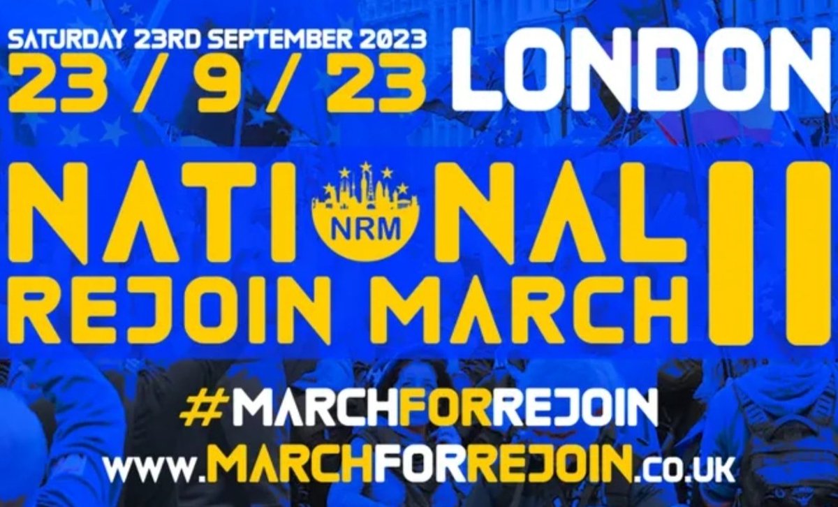MarchForRejoin's tweet image. National Rejoin March II

This year;
* We've raised more £ (even after including paying for the postponement when the Queen died)
* There are more coaches organised
* There's a WAY bigger buzz on social media
* We've already had good media coverage

Join us on 23/9/23
#RejoinEU