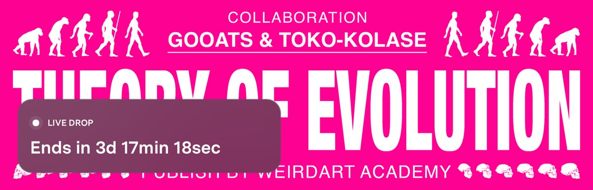 manfeelzs's tweet photo. Gm! Update sales!

“Theory of evolution“ collaboration drops @toko_kolase  &amp; @goatsstt 
Ranked auction &amp; First come first serve

- 2 Ranked auction have a highest bid $10.00 &amp; $11.00

- 2 First come first has minted 2 

Join with us!

Link in here! https://t.co/x6Cj1X3rNn https://t.co/FLNn82FELE