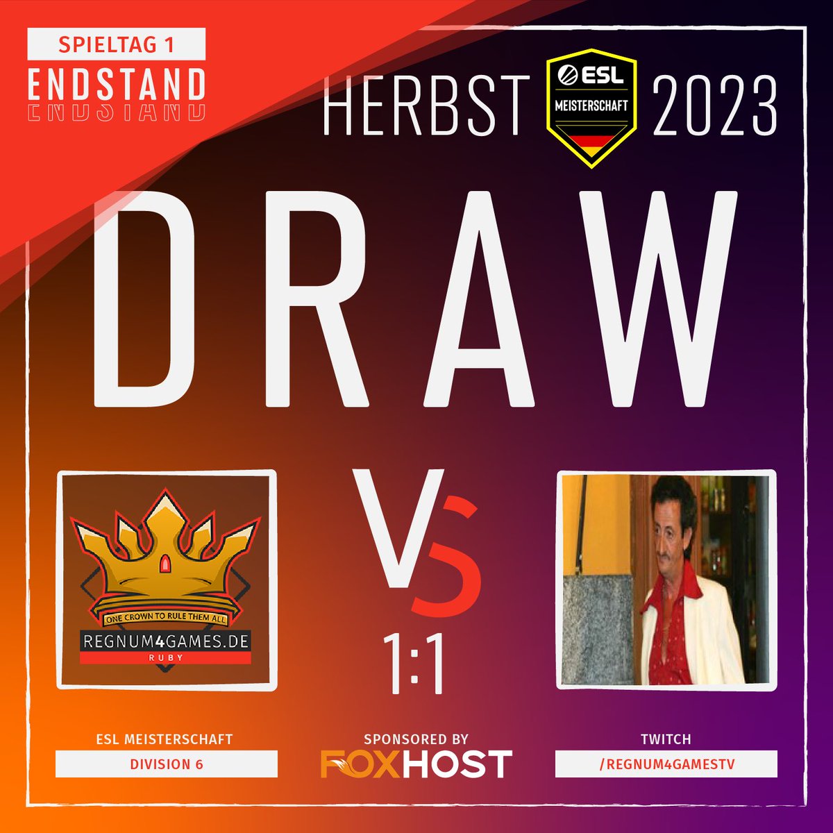 regnum4games's tweet image. #Draw! Mit einem 1 zu 1 startet unser #TeamRuby in die #ESLMeisterschaft der @ESLGermany gegen Team #MGX! 

Danke für den Cast an @r4g_joel!