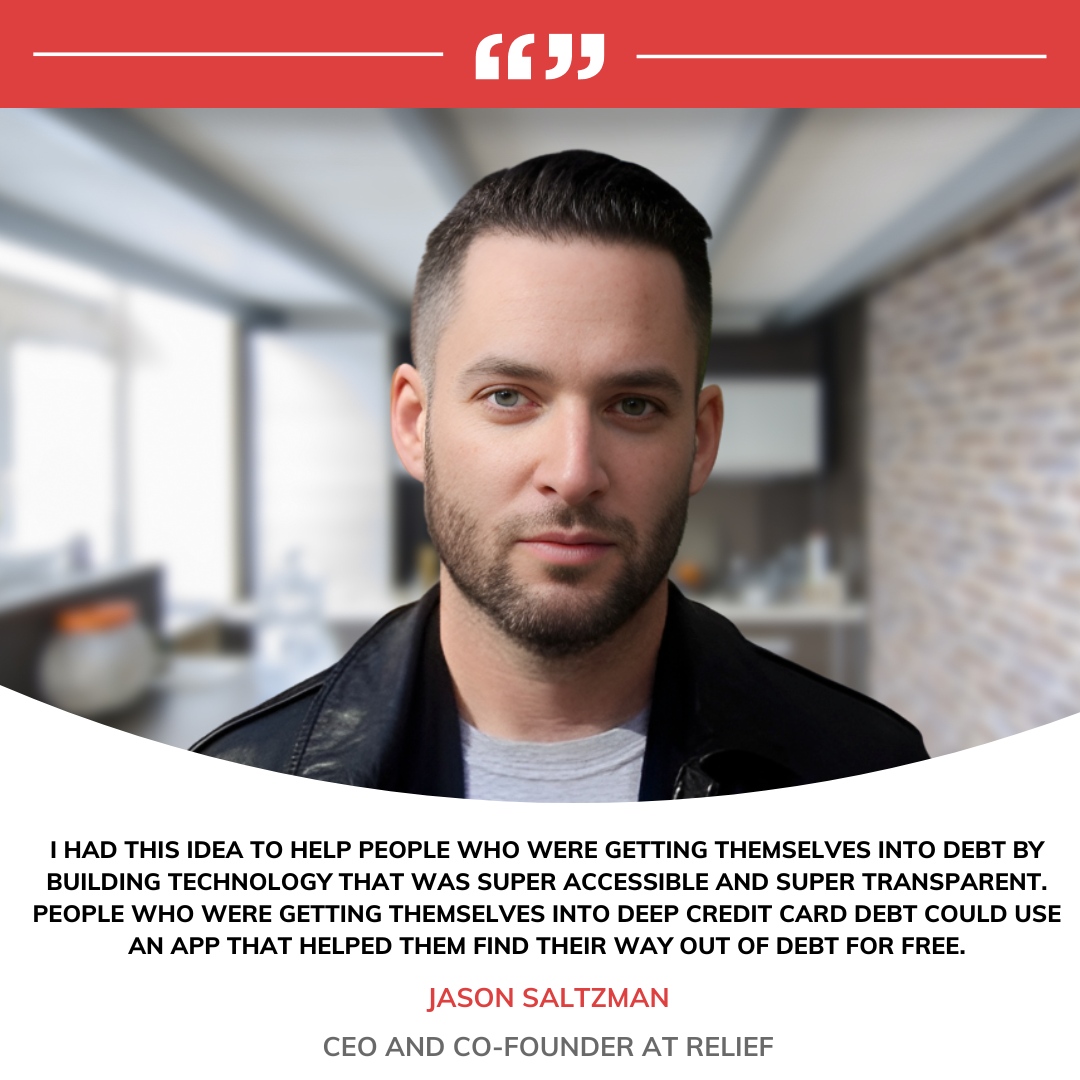 NoFearPodcast's tweet photo. Jason Saltzman, co-founder of Relief App, developed the app to address the financial struggles of those trapped in credit card debt. 

➡️ https://t.co/Z0aV0npyLT https://t.co/yh9PM87EI6