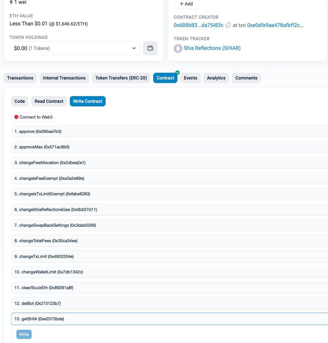 $SHIAR has already distributed more than 10k USD in $SHIA reflections.

To claim them until a Dapp is made, you can go to write contract function on Etherscan, connect to web3 and use method "13. getSHIA".

etherscan.io/address/0xbc1b…