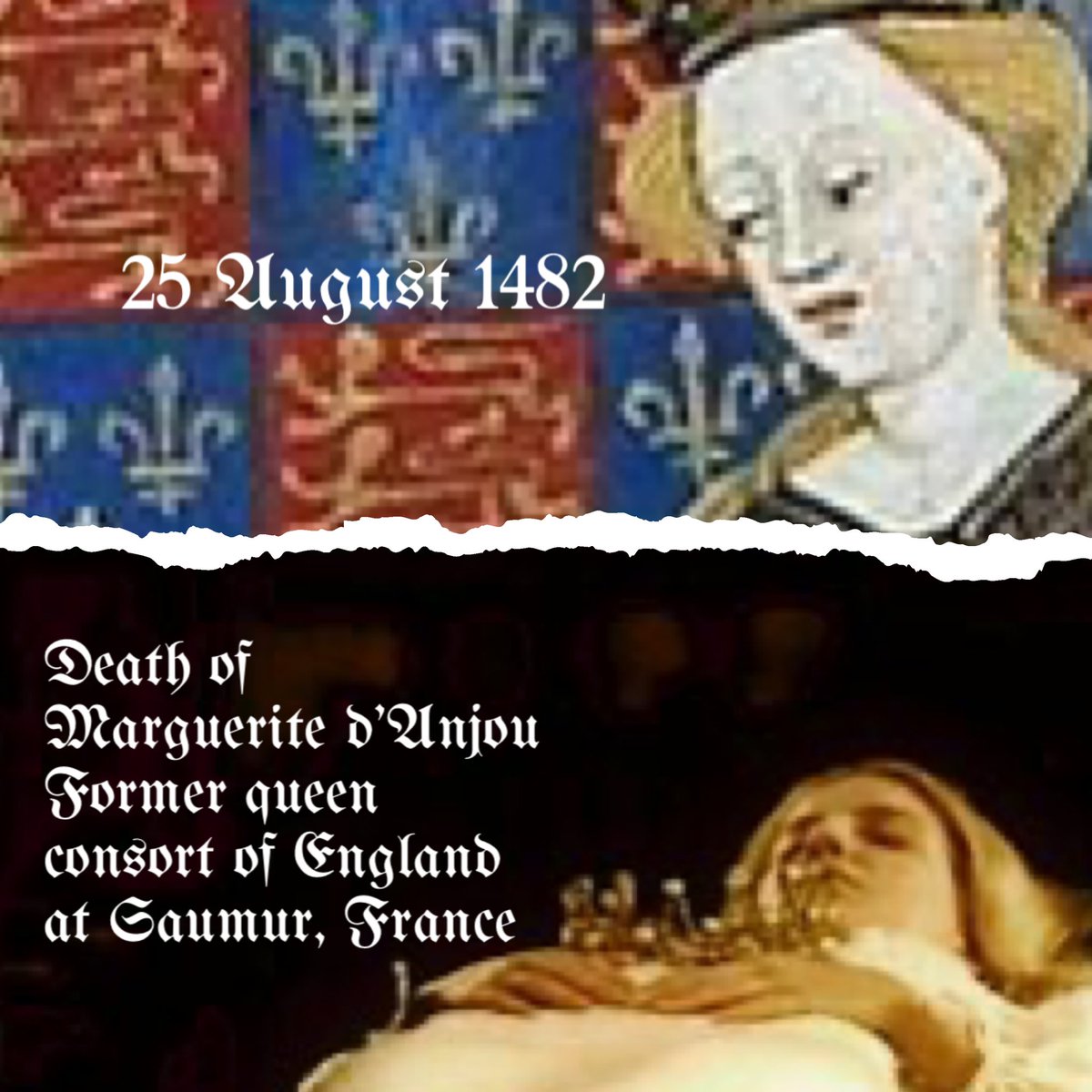 #OTD in History: la mort de la dernière reine de la maison des Lancasters. #MargueritedAnjou est décédée en aujourd’hui, 1482. Louis XII lui a pris son héritage. #Lancaster #TheTrueRedRose #HenryVI #CousinsWars #angevineprincesse