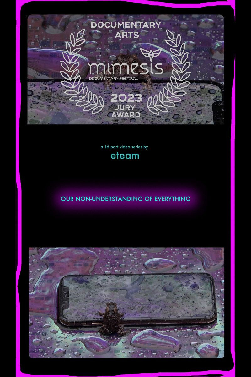 Jury Awards for Mimesis 2023

Best Documentary - A Common Sequence

Best Short Documentary - A Movement Against the Transparency of the Stars of the Seas

Best Emerging Artist - Chadariya

Best in Documentary Arts - Our Non-Understanding of Everything 08
