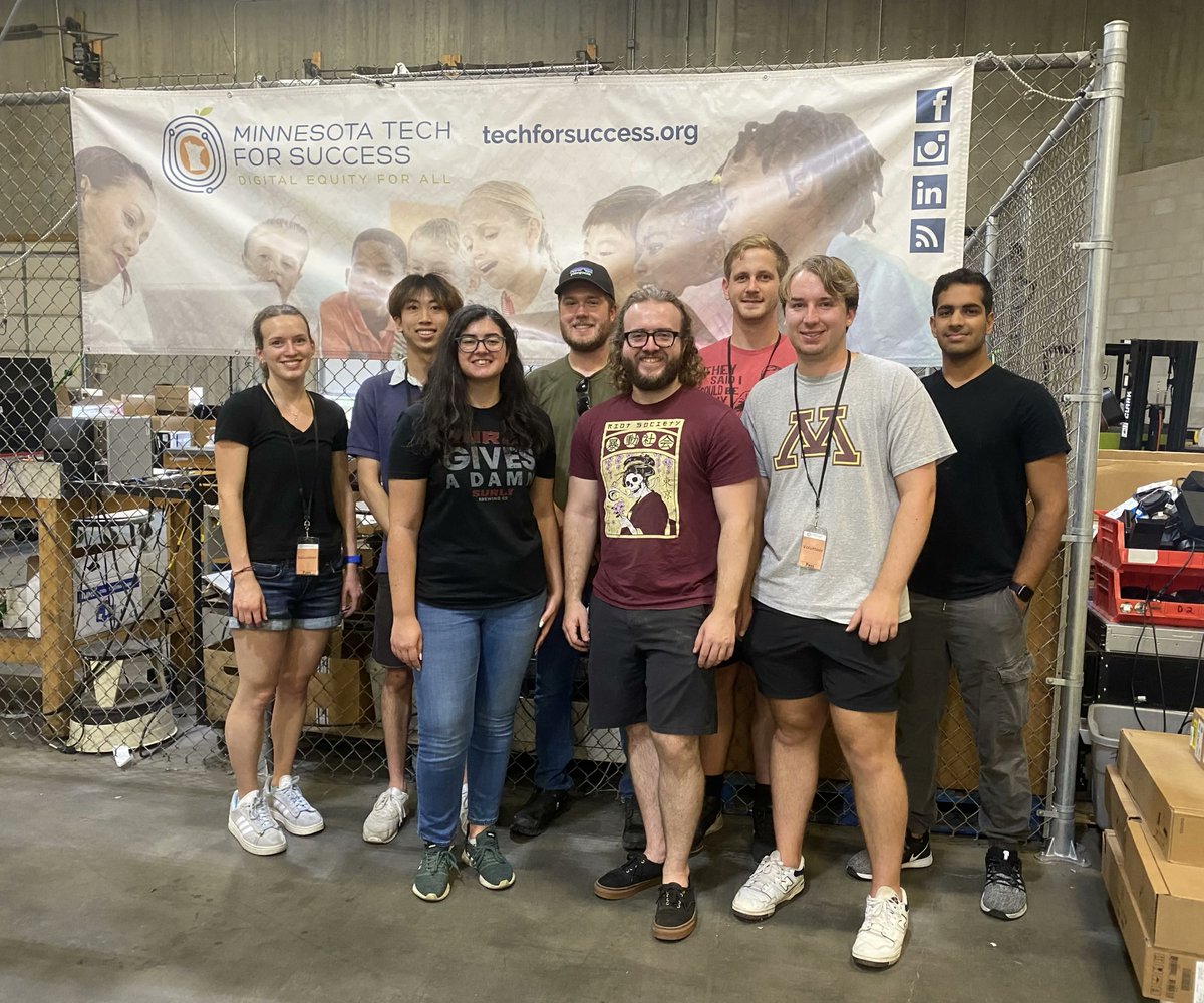 A big thank you to team members from <a href="/evernorth/">Evernorth Health Services</a> and <a href="/cigna/">Cigna Healthcare</a> who joined us in the warehouse today to help us with our computer recycling efforts! Volunteers are essential to our mission to create digital equity in Minnesota. #volunteer #digitalequity