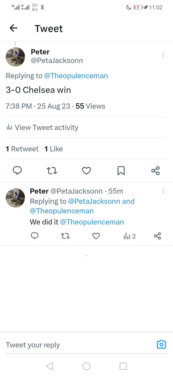 PetaJacksonn's tweet photo. @Theopulenceman I'm the first to get the correct prediction https://t.co/qkzP6YZbSt