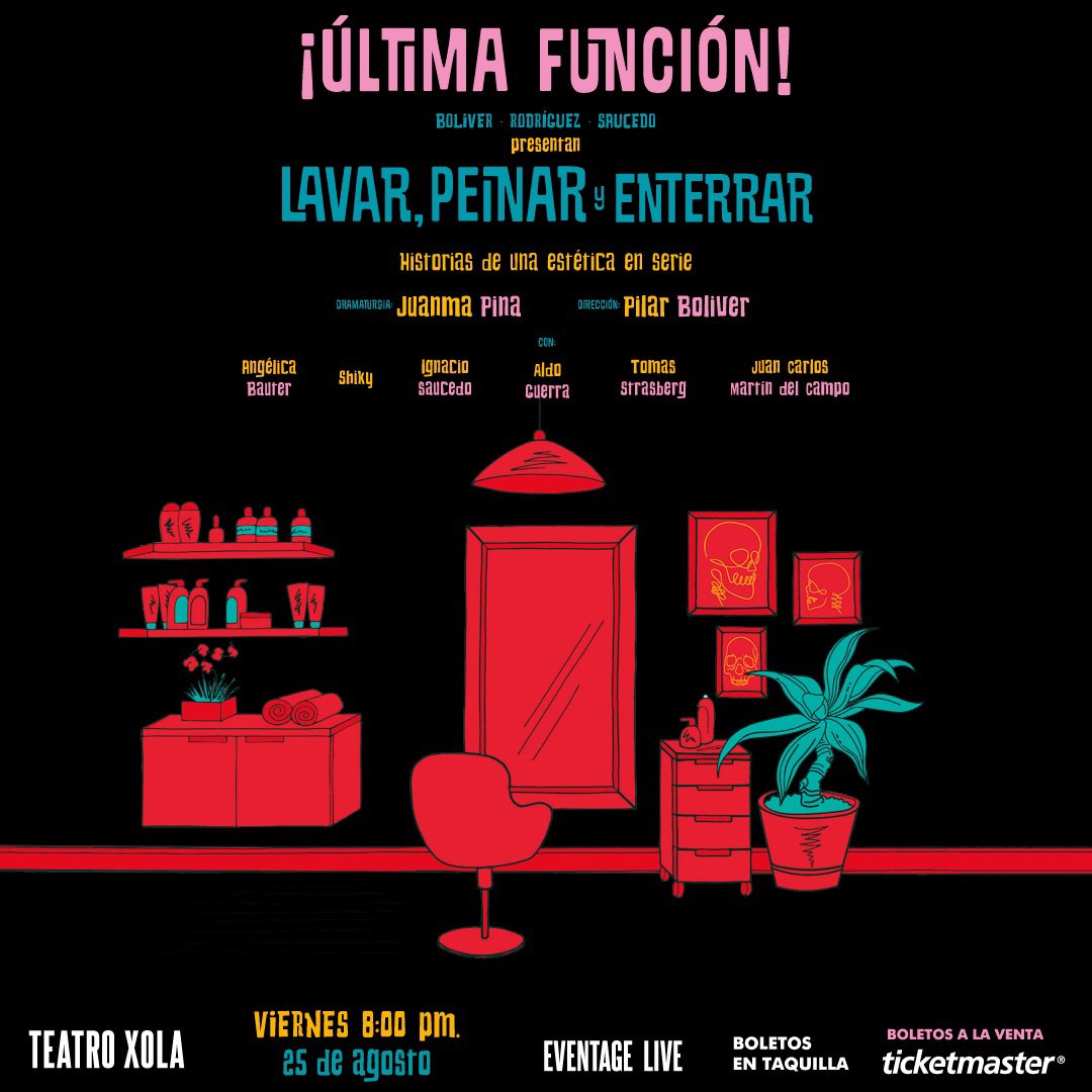 ¡Hoy es la última función!
Los esperamos para que no dejen de reir con esta gran comedia de humor negro.
8pm
¡Los esperamos!
<a href="/LavarPeinarMx/">LAVAR, PEINAR Y ENTERRAR MX</a> <a href="/TeatroXola/">TEATRO XOLA</a>