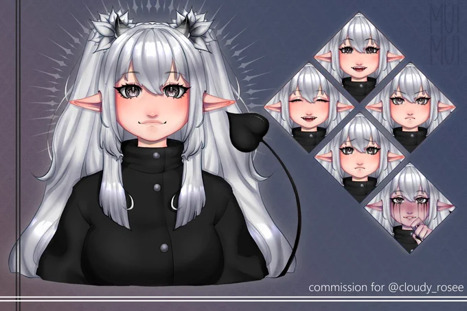 Reactive PNG c0mmssion! 3 slots open! Simple - 90 usdComplex - 120 usd Extra expressions/assets 2 usd each!RTs appreciated! ☆DM or #Vtuber #PNGtuber 