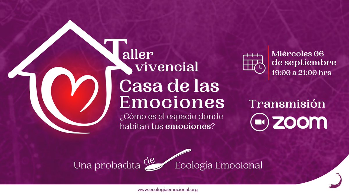 EcoEmocionalMX's tweet photo. Ciclo de Talleres de Ecología Emocional ¡GRATUITO! Regístrate y recibirás acceso.
Una probadita del Máster en Ecología Emocional https://t.co/zgT5IFEinU