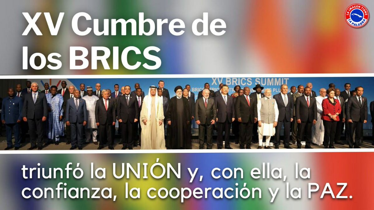 Vamos por más. @albolaes @Yerian26782160 @AdrianAlfredoV @FEEM_Matancera @FEEM_Cuba @Alejand74697633 @Ana_Hurtado86 @YoSoyCuba26 

#DeZurdaTeam 
#CumbreBRICS2023