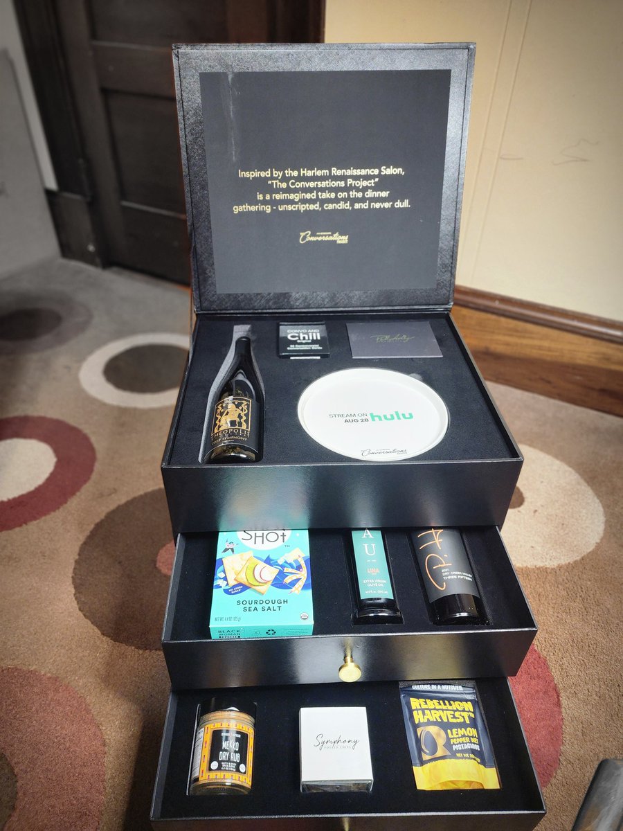 DavarianBaldwin's tweet photo. Much love to @andscape for this luscious box as we get ready to premiere #TheConversationProject on @hulu August 28th.
Really excited for everyone to see this remix on the Harlem Renaissance salon... https://t.co/9mVPzursPD