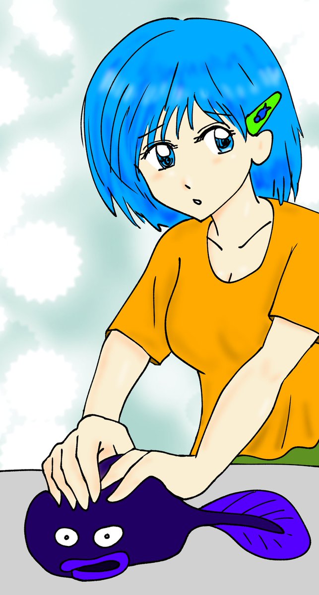 「疲れている私こちらは過去に描いたおたまじゃくしをこねる女の子 」|たまりんのイラスト