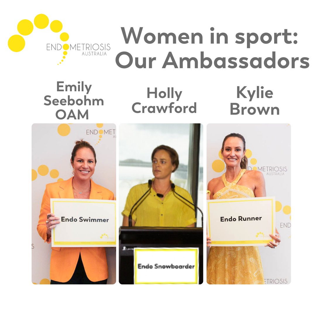 The 1 in 9 living with endometriosis are true champions. We are thankful for the advocacy of #sportswomen with #endometriosis who lead by example, including Kayla Itsines, Olympians and world champions Emily Seebohm OAM, Holly Crawford, and ‘Endo Runner’ Kylie Brown.