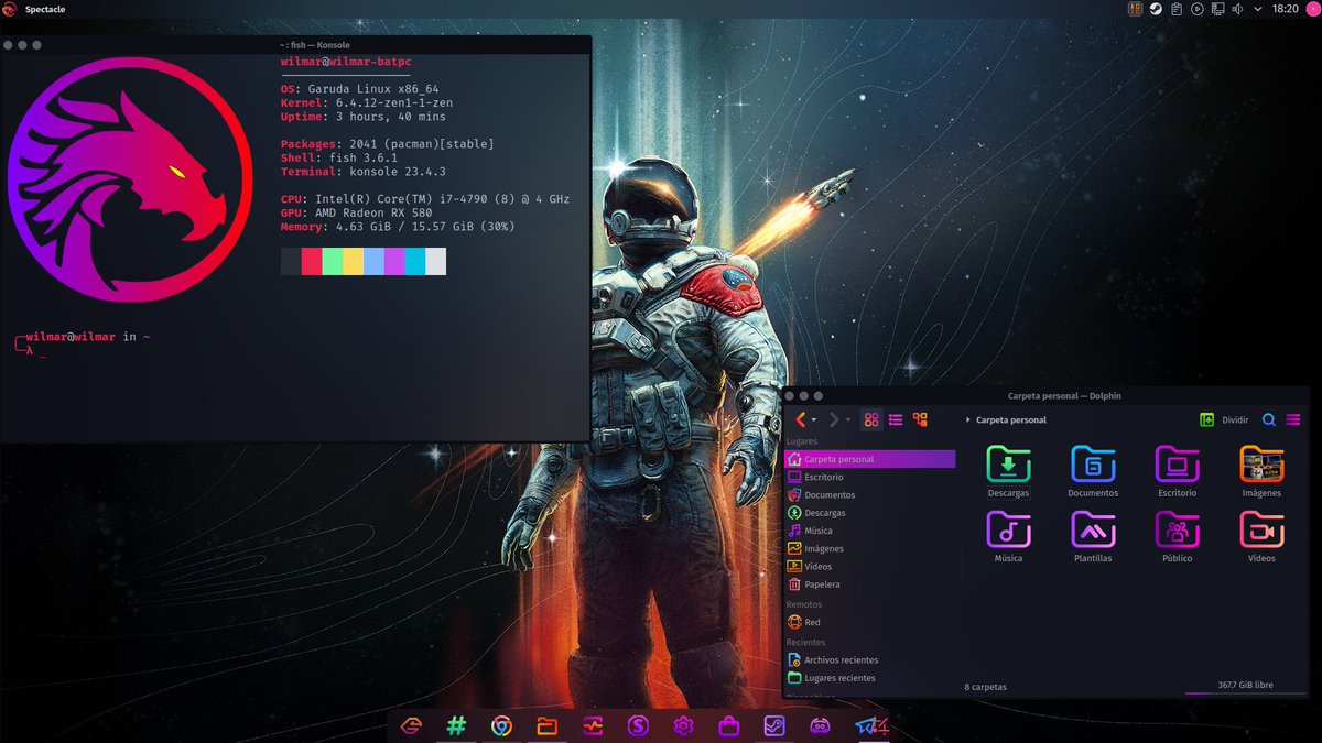 WilSmart7's tweet image. Tenia tiempo que no me unia a #ViernesDeEscritorio pero hoy es un dia especial para #gnulinux asi que aqui estoy! @garudalinux