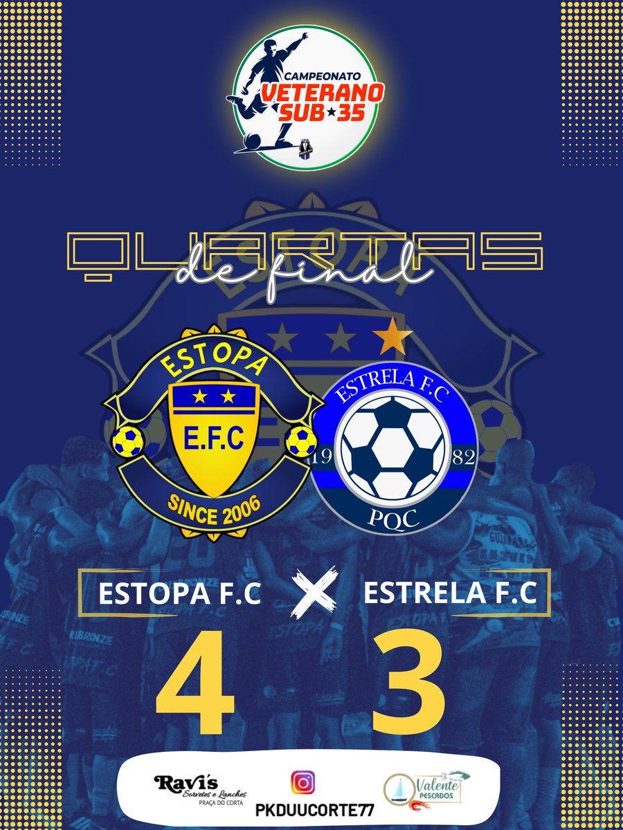 estopa_c's tweet photo. 1° PASSO FOI DADO! 🇺🇦

A nossa equipe venceu a equipe do ESTRELA no placar de 4 a 3 no primeiro duelo das quartas de final da LIGA BEIRA RIO 35+ e dá um passo importante para o próximo jogo. VAAAMOOOS!

#ESTOPAATEOFINAL 💪🏾😡 https://t.co/GMg5VMioPy