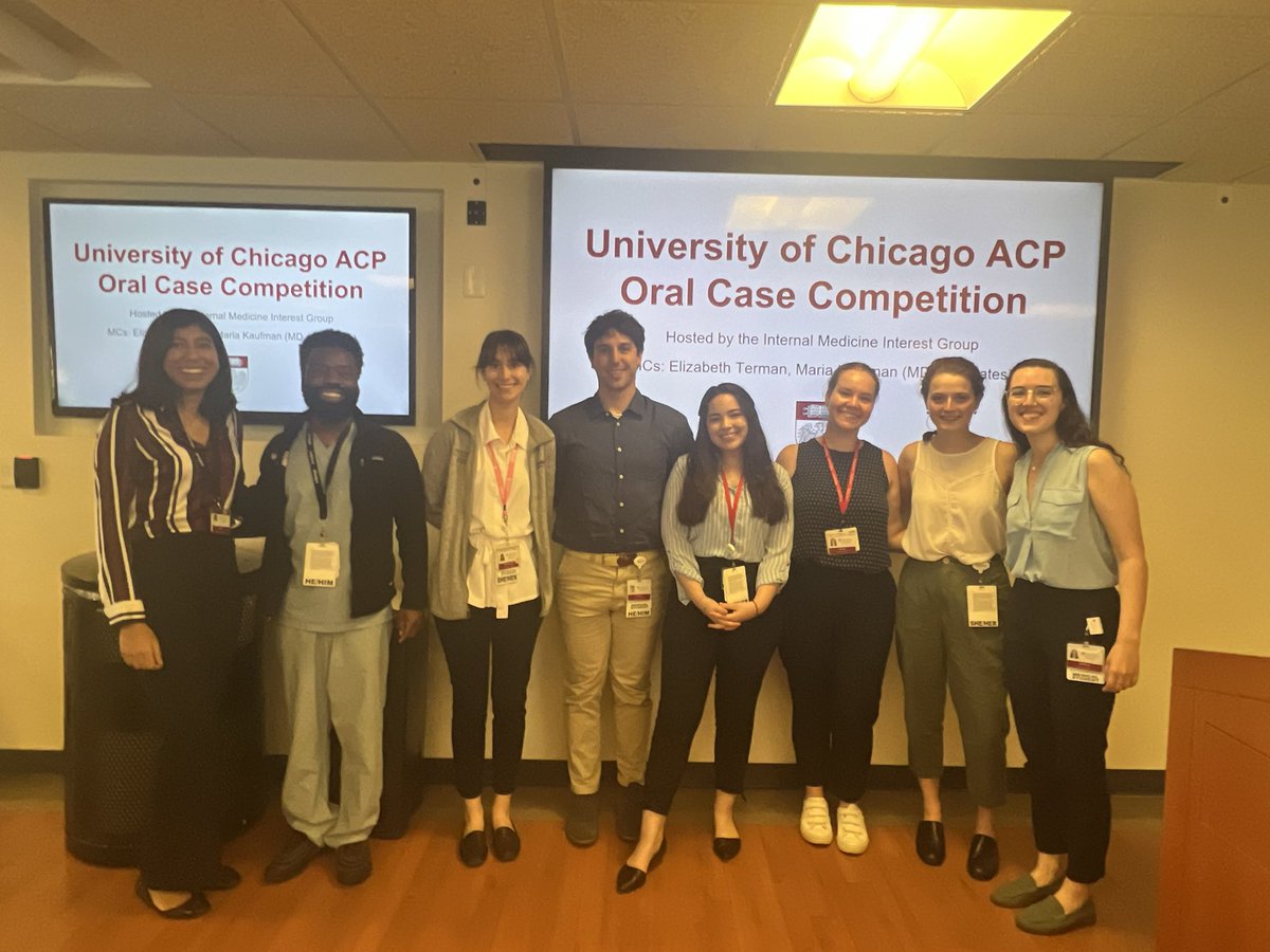 Great job to our @UChiPritzker M4s and our @MedChiefs residents who presented their cases at our @ACPIMPhysicians competition today! Thanks to the judges @jeannemfarnan @ms47_mindy and Arshiya Baig!