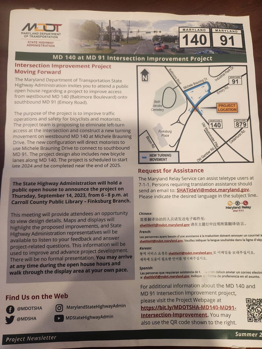 scotteinmd's tweet image. OMG…this is such a bad idea…I will be there to oppose this plan. Will be working on getting some others to attend with me to oppose this horrible plan.

#carrollcountymd @MDSHA #mdtraffic #finksburg #finksburgmd @CarrollObserver
