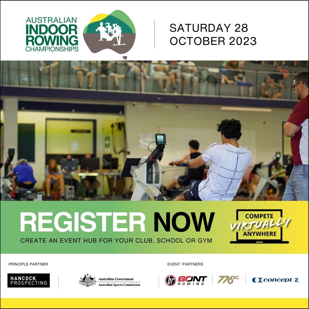 RowingAust's tweet image. Bring the competition to you and register your Australian Indoor Rowing Championships event hub!

For more information, see the link below. 

indoor.rowingaustralia.com.au/airc23

#AustralianIndoorRowingChampionships #Concept2 #Erg #Championships #Virtual #Online #RowNation