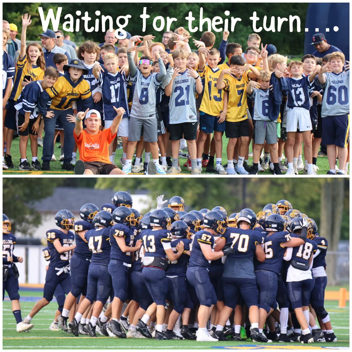 Our Little Dawgs hyping up the Big Dawgs before tonight’s game.