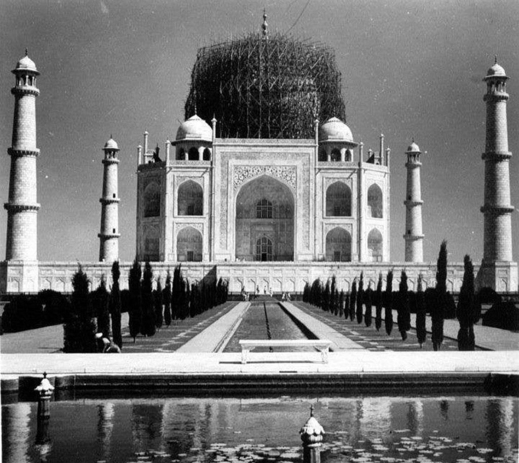In 1942, the British placed bamboo scaffolding over the dome of the Taj Mahal to protect it from German and Japanese bombers. At the time, pilots did not have access to GPS or satellite imagery, so the disguise would have been pretty effective in misleading them. It was said that